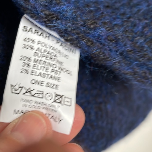 Sarah Pacini Navy Alpaca Cowl Neck Vest - Picture 4 of 6